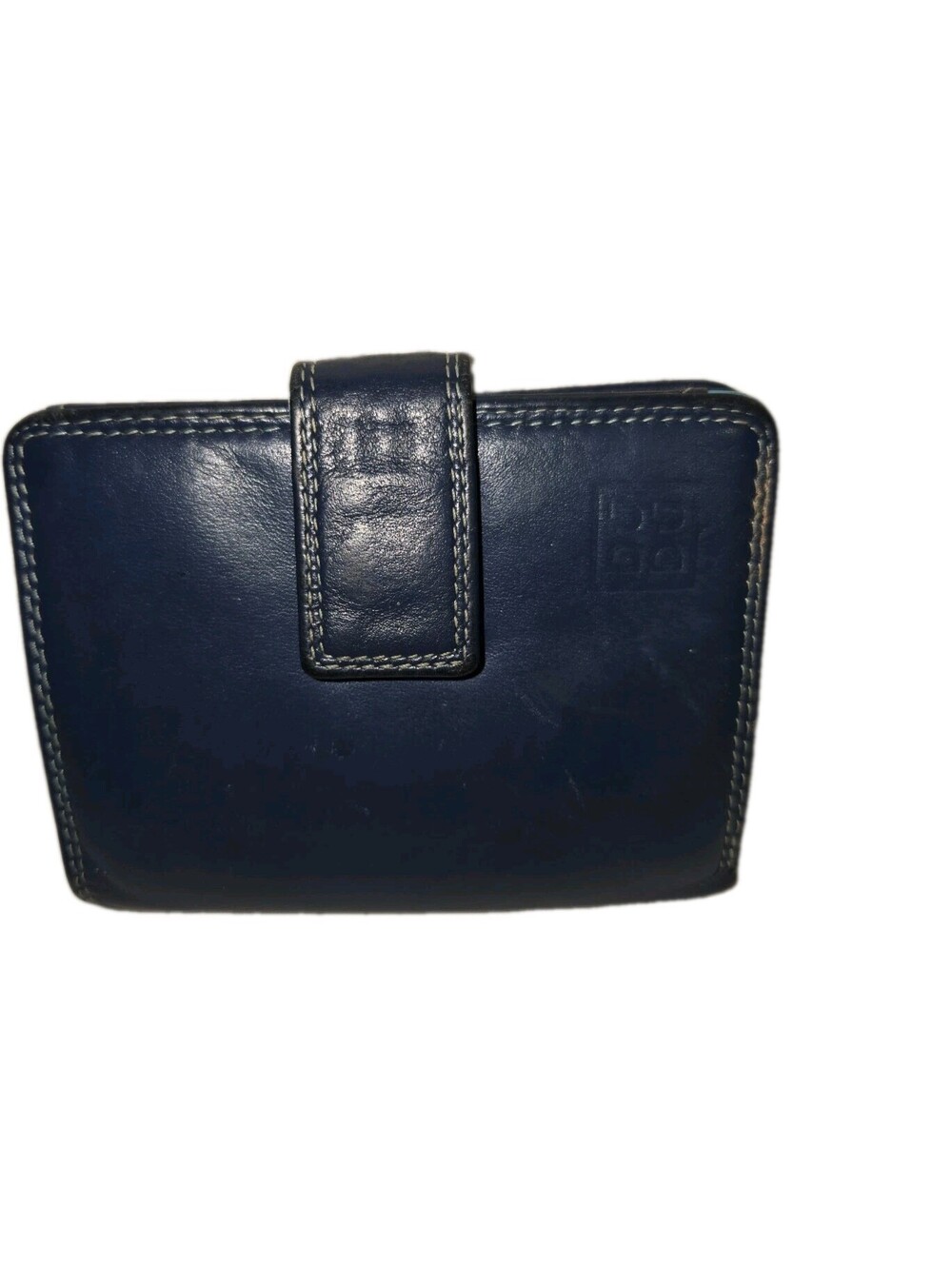 DuDu Leather Wallet Colorful Collection Trifold Blue Snap Closure Italy